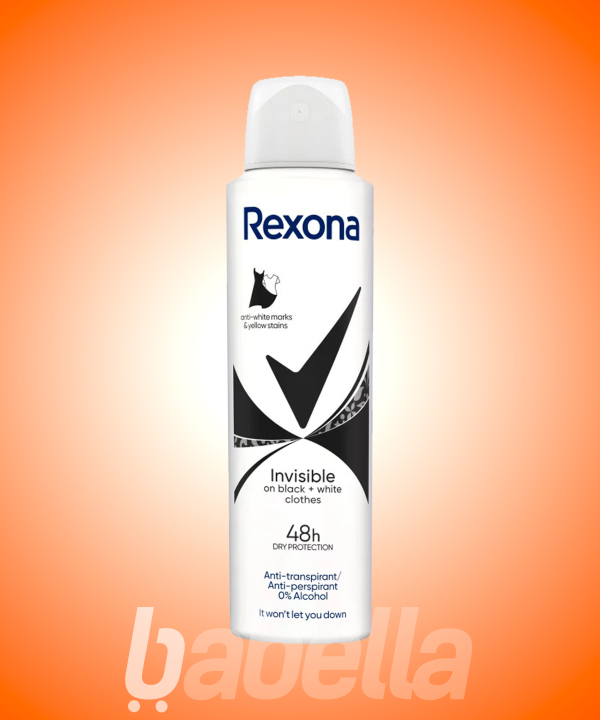 REXONA DEO 150ML INV.BLACK&WHITE CLOTHES